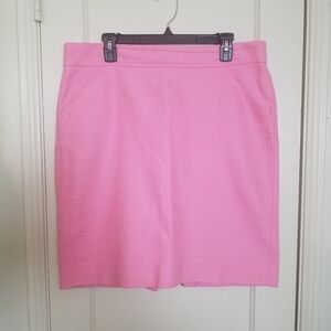 J CREW FACTORY Pink 100% Cotton Back Zipper Straight Skirt 14